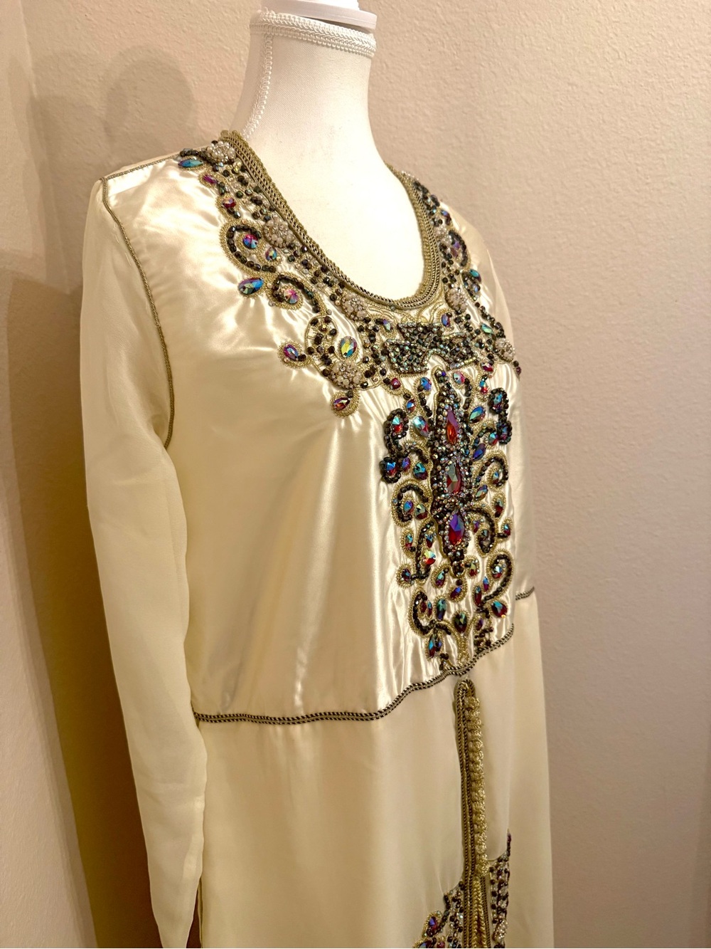 Moroccan kaftan Designer Hand Work Dubai Embroidered Georgette Stylish Maxi . - Picture 9 of 16
